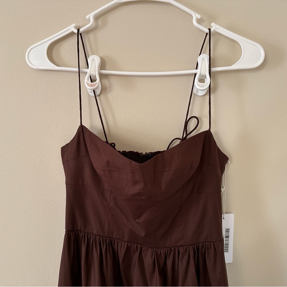 NWT New With Tags Reformation 1950s Style Vinny Midi Dress in Cafe Size 0 or XS - Picture 7 of 8